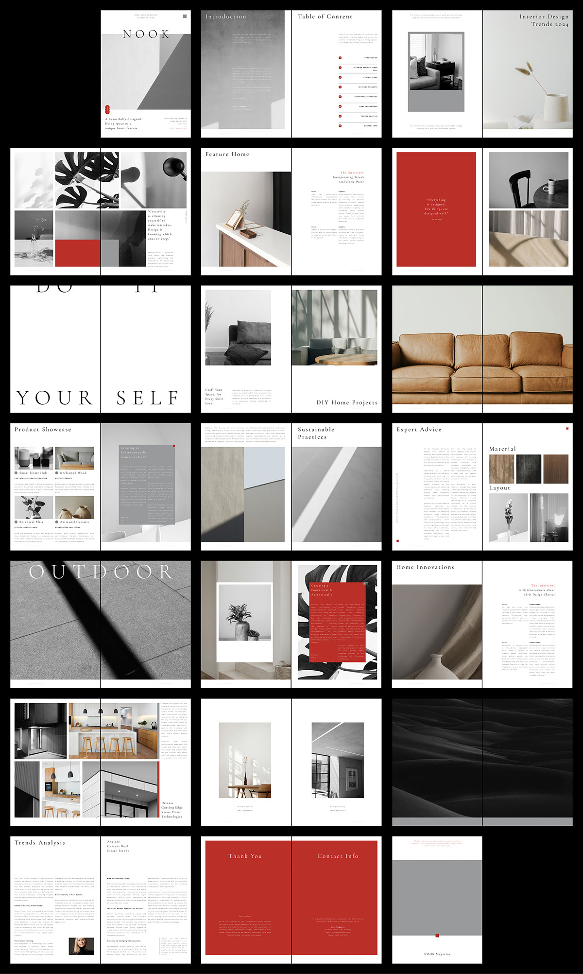 NOOK Home Living Magazine InDesign Template rendition image