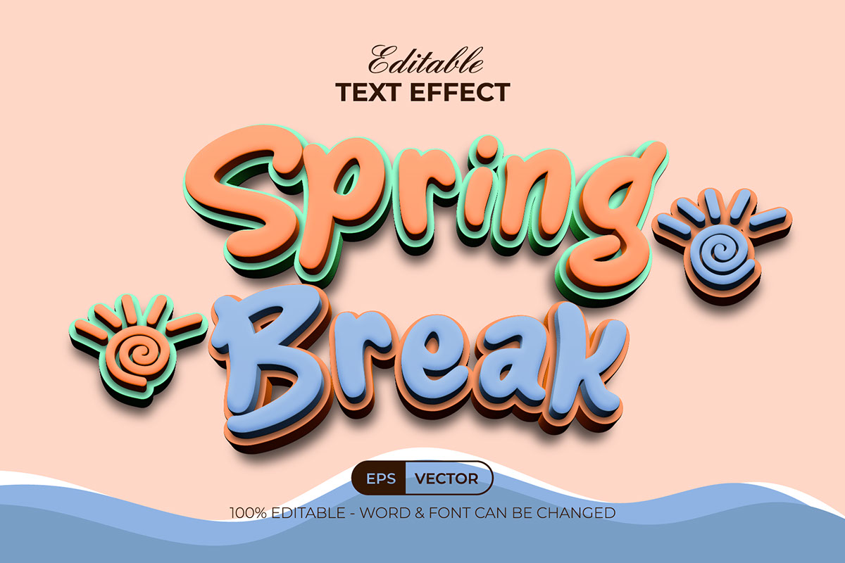 Text Effect Spring Break rendition image