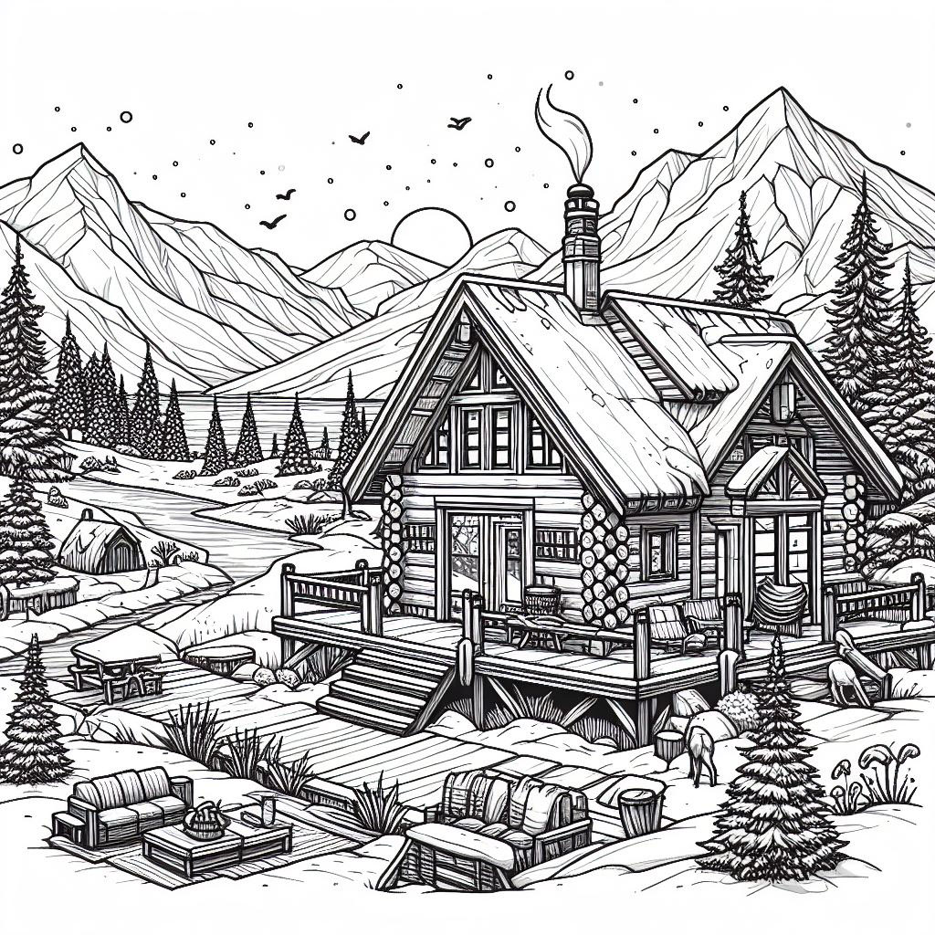 Winter retreat coloring pages rendition image