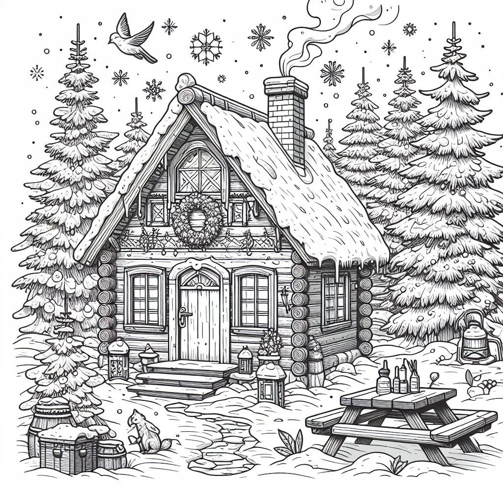 Winter retreat coloring pages rendition image