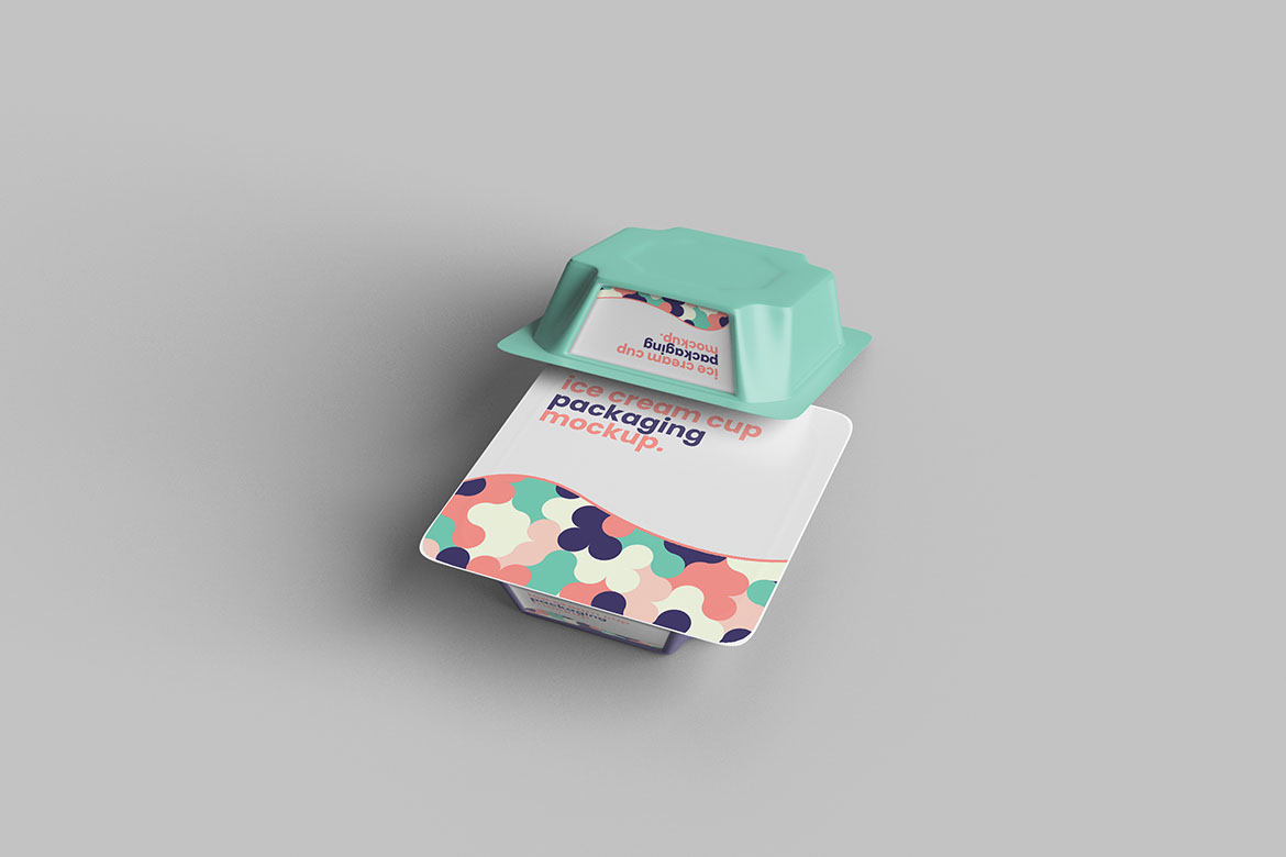 Ice Cream Cup Packaging Mockup rendition image