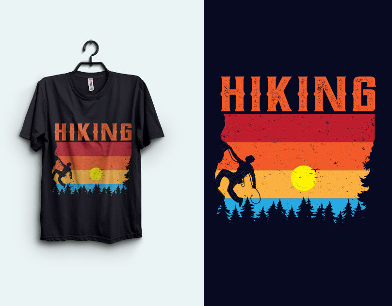 Hiking T shirt Design rendition image