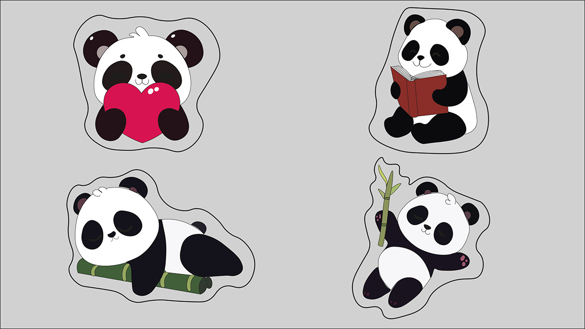 Stickers de pandas rendition image