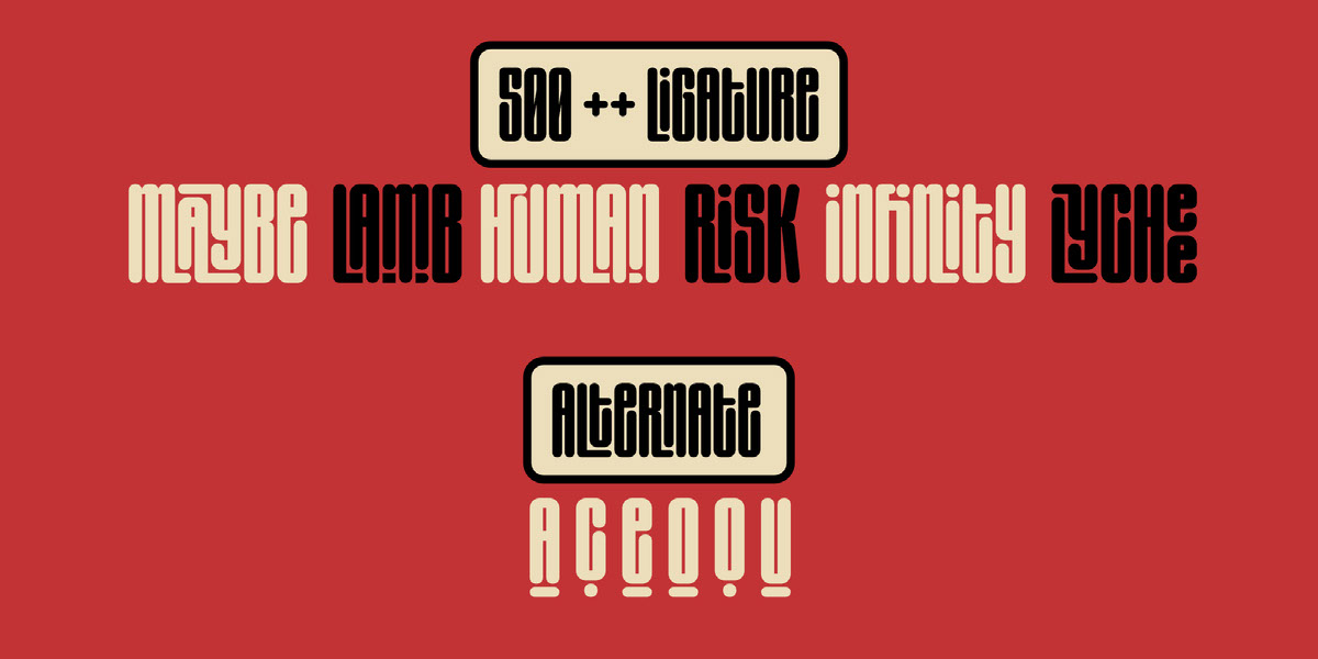 Mahoowa Typeface rendition image