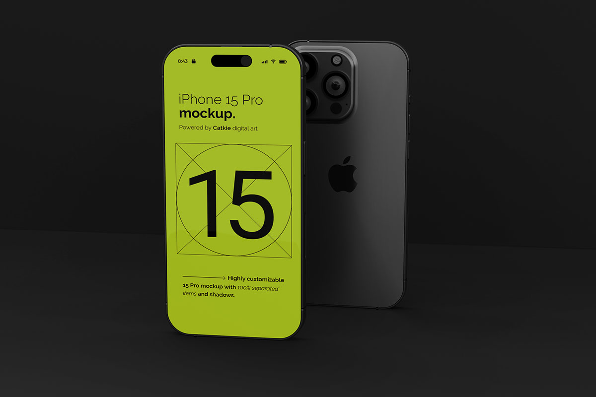 Iphone 15 Pro Mockup Kit rendition image