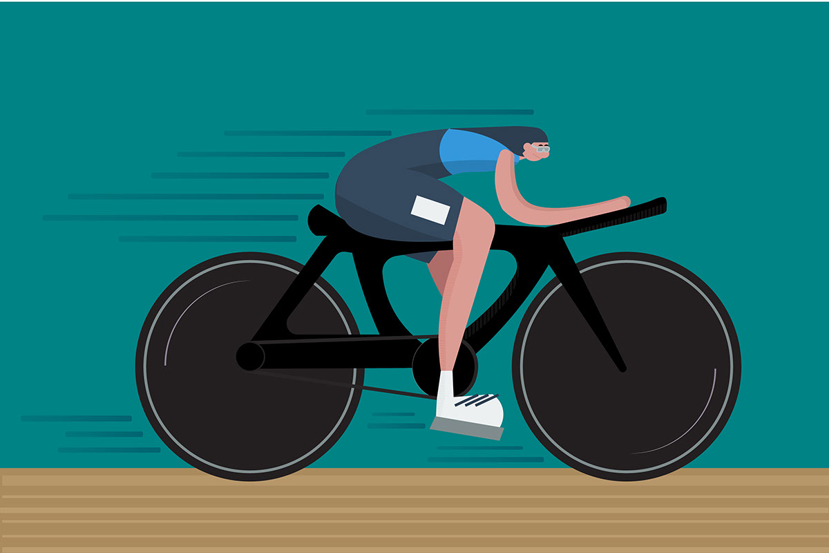 Flat-Illustration-Cyclist rendition image