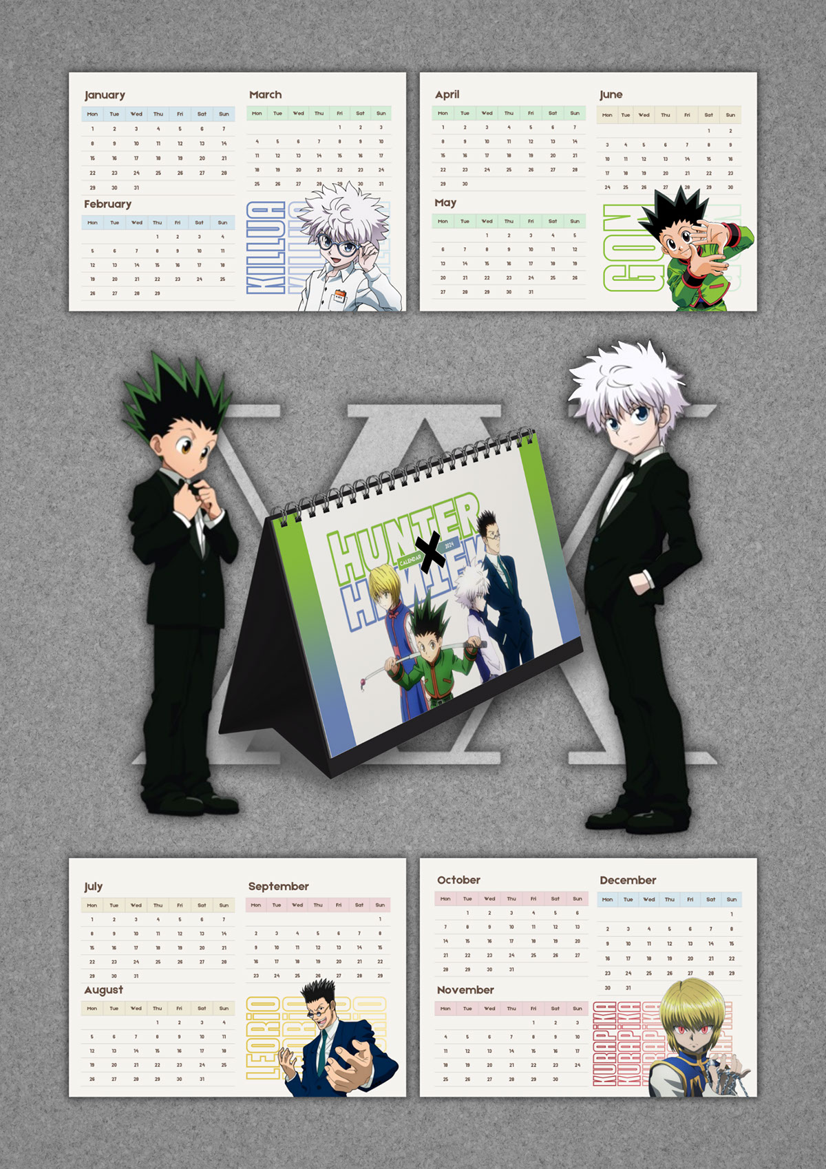 Anime calendar 2024 Hunter X Hunter rendition image