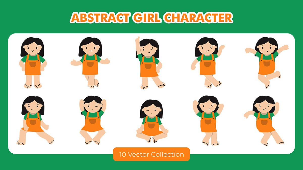Abstract Girl Character Set rendition image