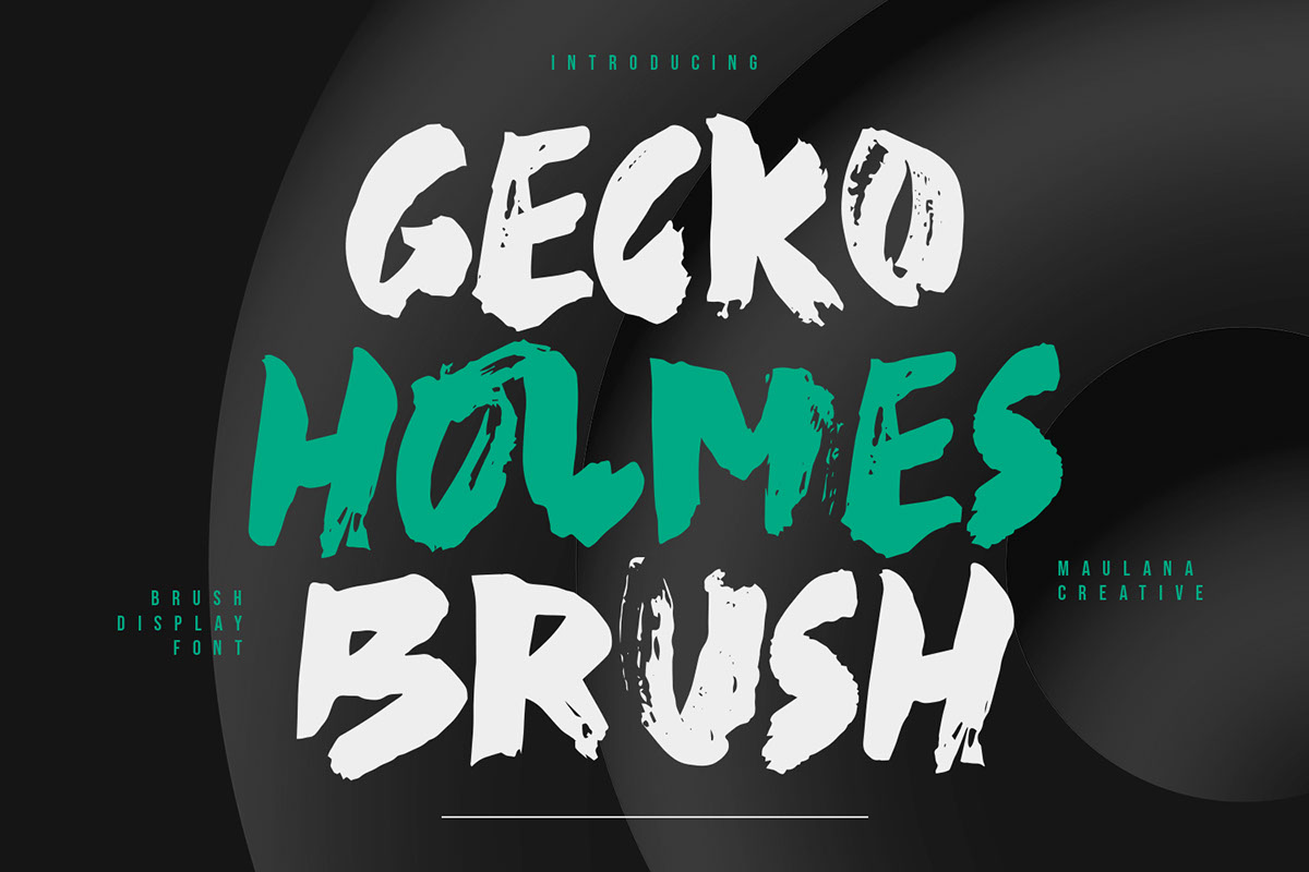 Gecko Holmes Brush Display Font rendition image