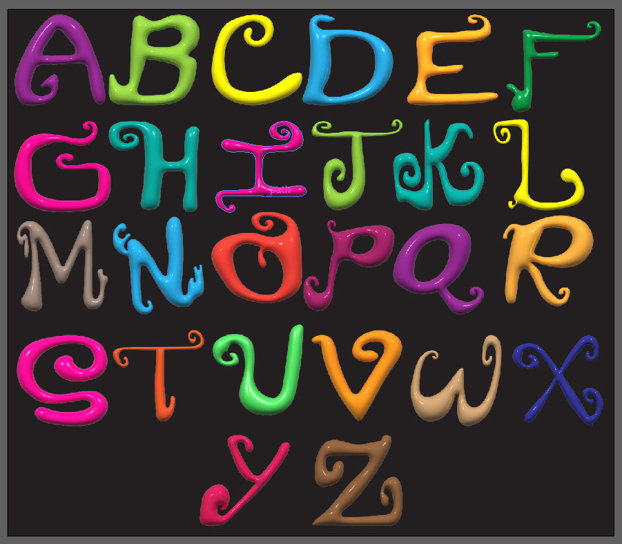 Alphabets rendition image