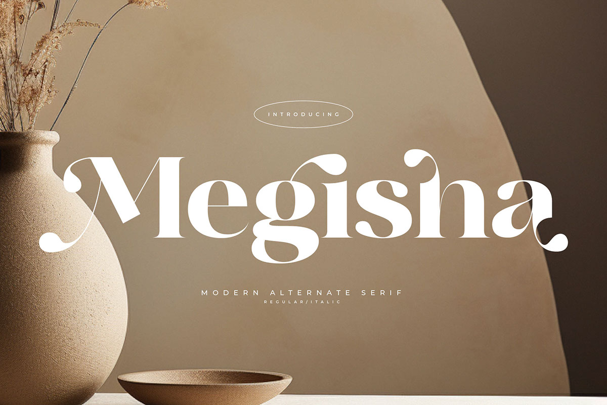 Megisha - Modern Alternate Serif rendition image