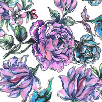 Enchanted Blossoms seamless pattern 12x12