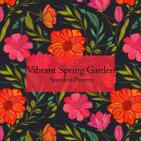 Vibrant Spring Garden Seamless pattern 12x12