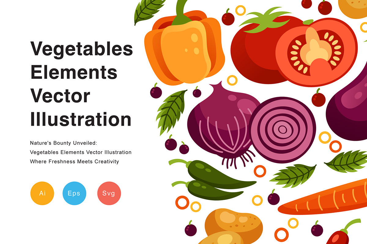 Vegetables Elements Vector Illustration rendition image