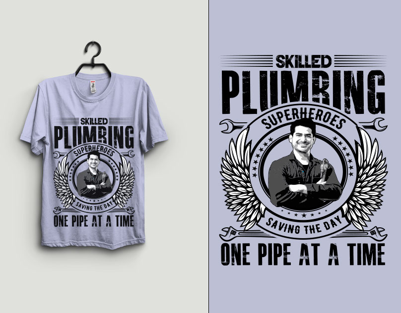 Plumber Tshirt Design rendition image