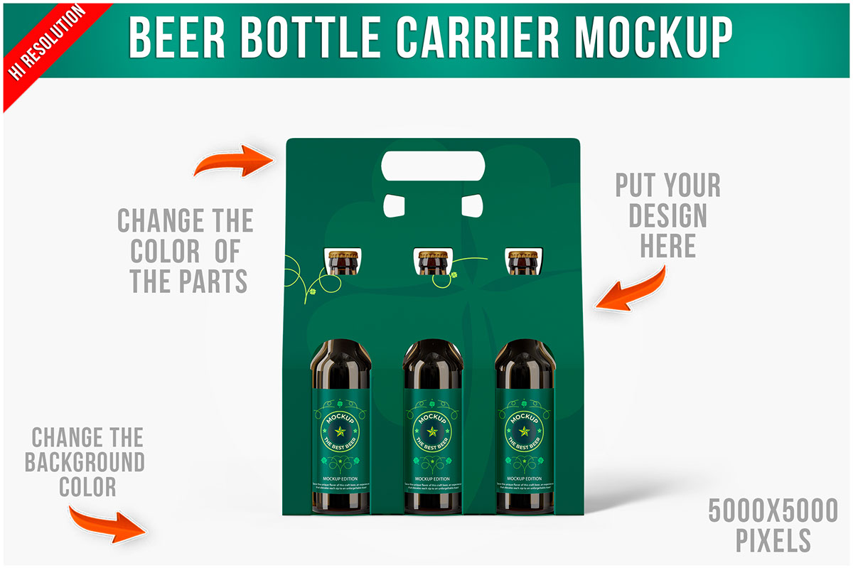 Beer Bottle Carrier Mockup rendition image