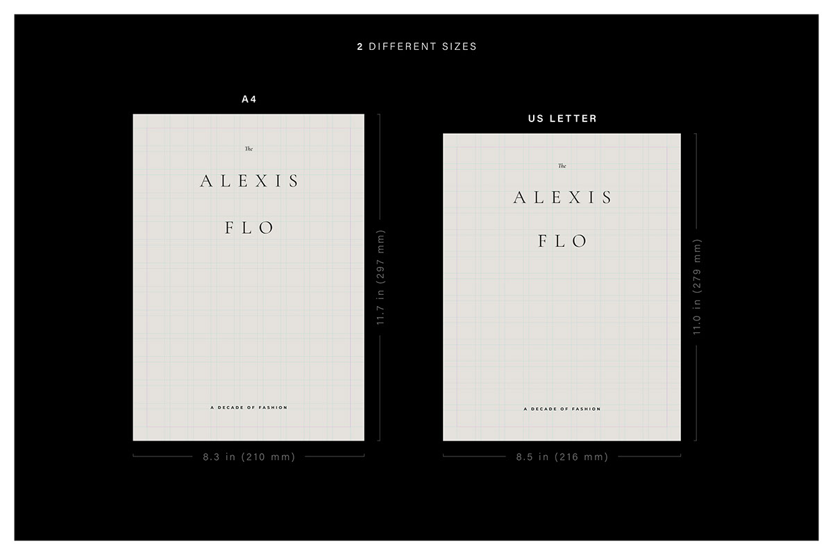 ALEXIS Fashion Lookbook InDesign Canva Template rendition image
