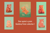 Bear against a green backdrop collection 1