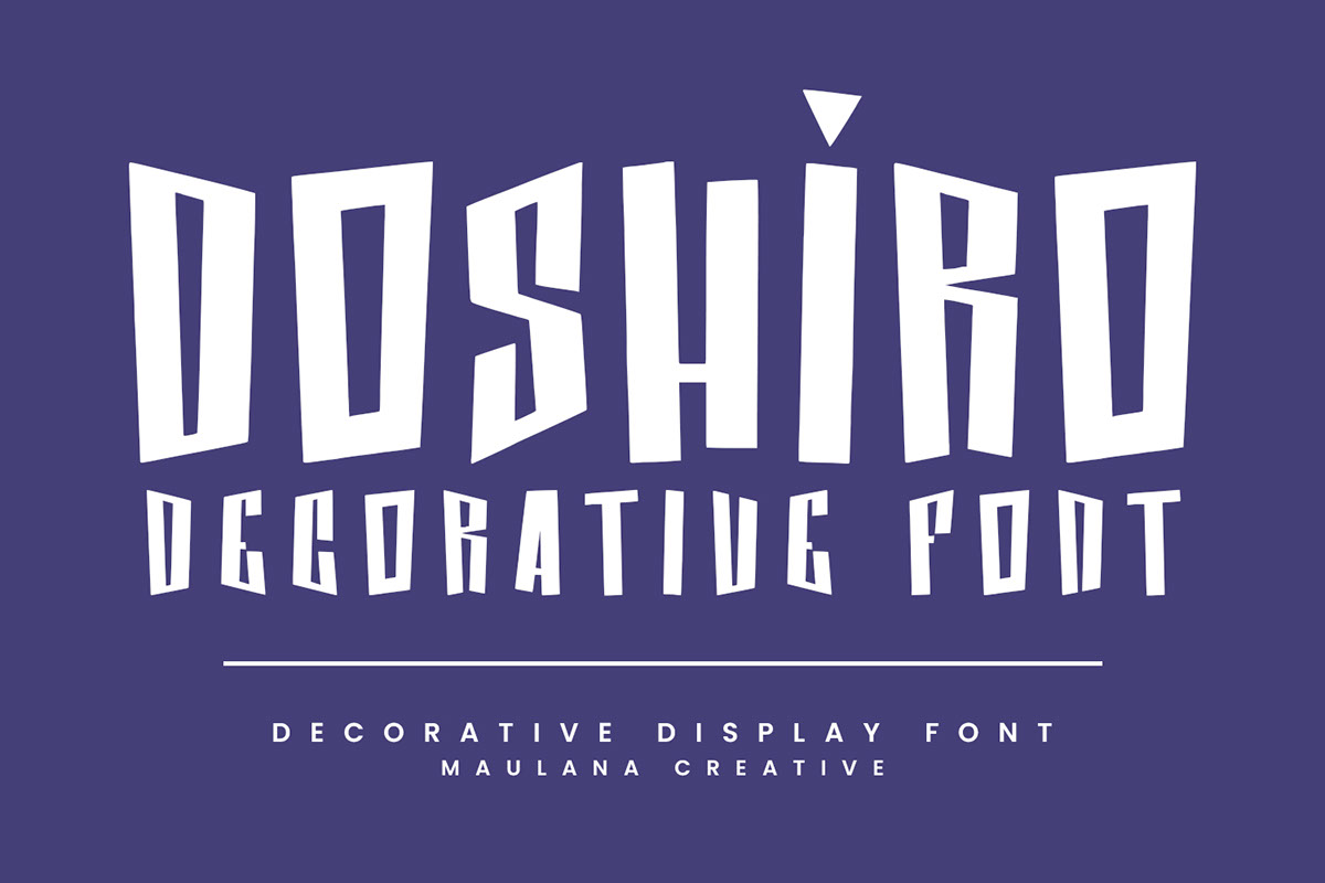Doshiro Comic Display Typeface Handmade Fonts rendition image