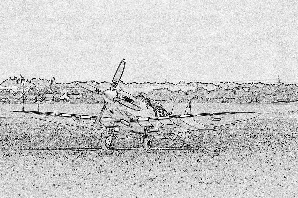 Spitfire Drawing rendition image