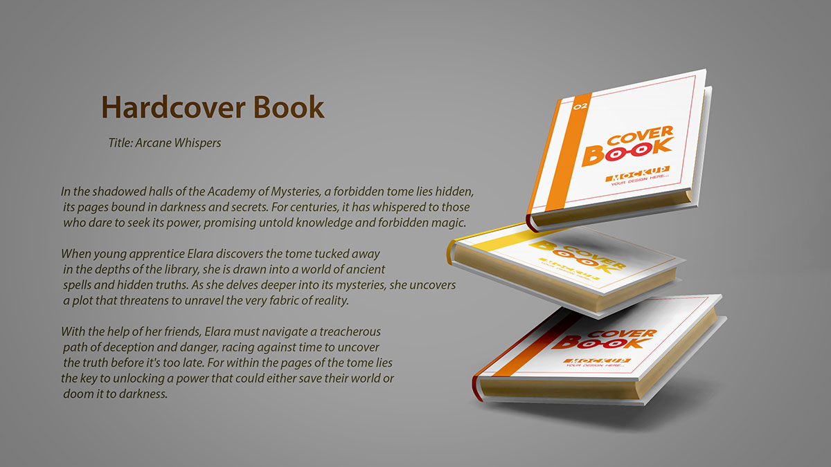 Stack of Book Hardcover Mockup with blank space rendition image