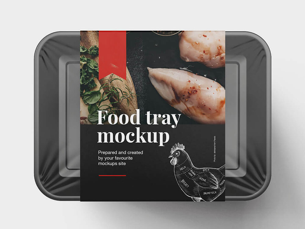 Food Tray Packaging Mockup set rendition image