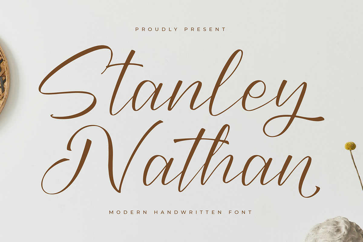 Stanley Nathan - Modern Handwritten Font rendition image