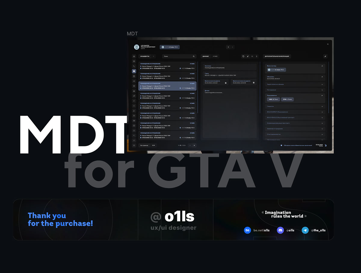 MDT for GTA V - Figma File rendition image