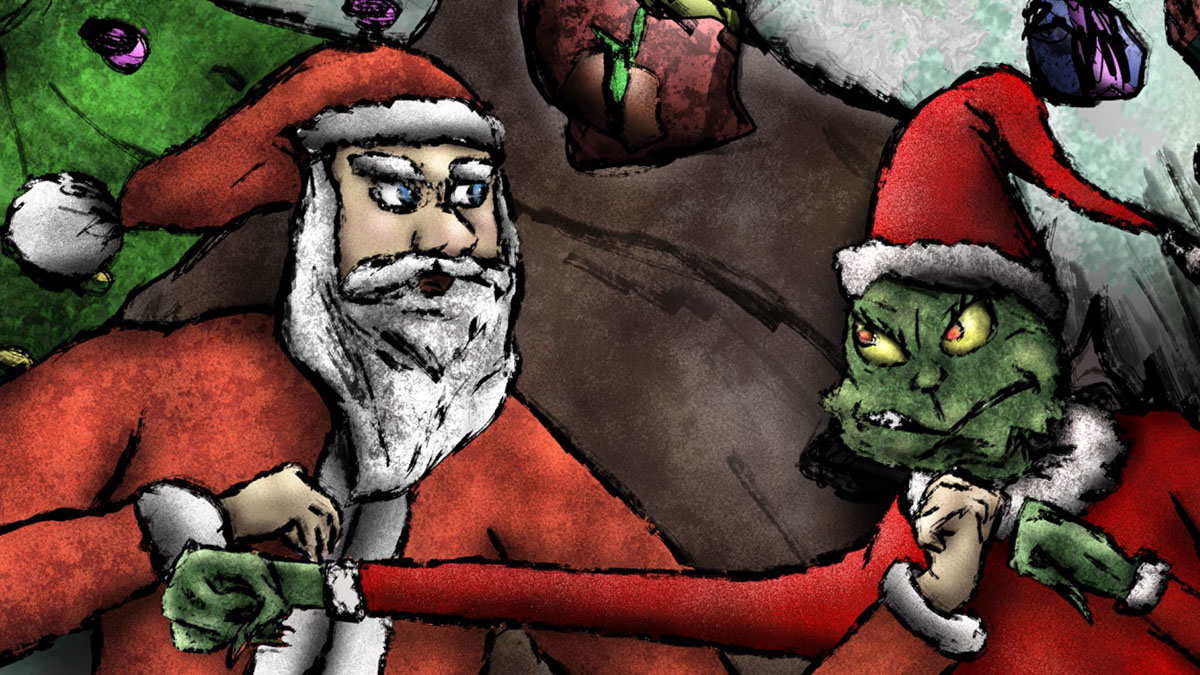 Santa Claus Vs The Grinch rendition image