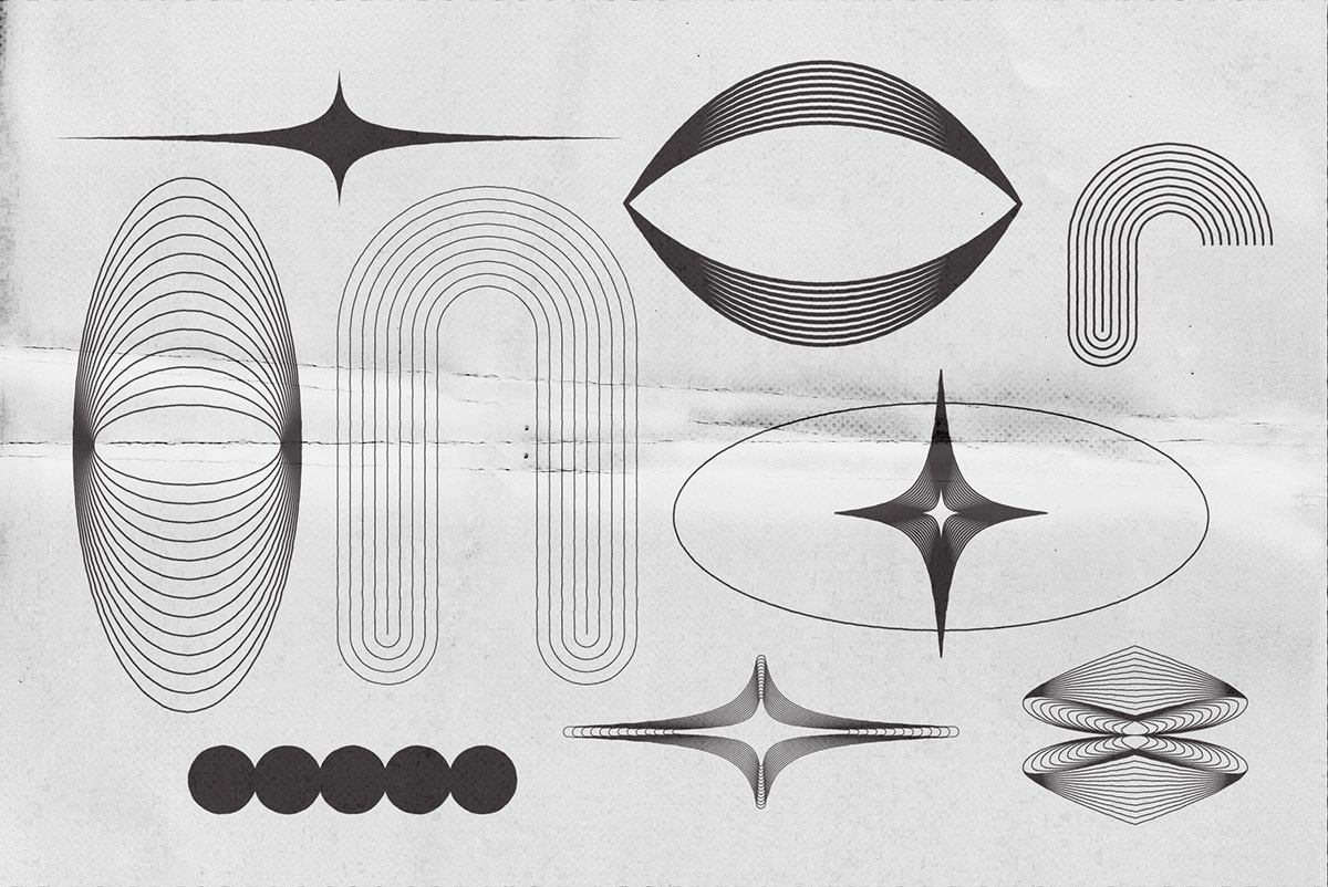 Abstract Boho Linear Vector Shapes rendition image