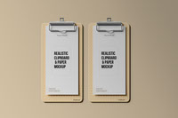 Realistic clipboard and paper mockup