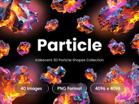 Particle - Holographic Iridescent 3D Particles Abstract Shapes Collection