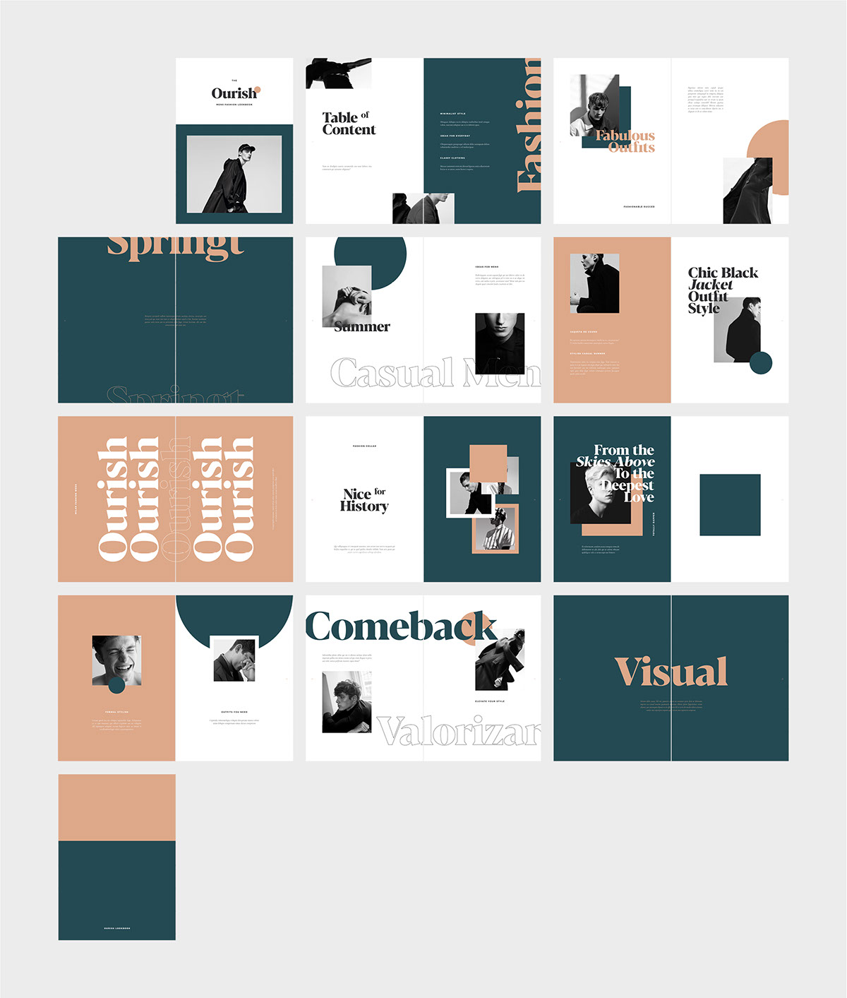 OURISH Editorial Lookbook InDesign Template rendition image