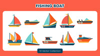 Fishing Boat Vector Set