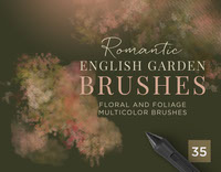 Romantic English Garden Floral Multicolor Brushes