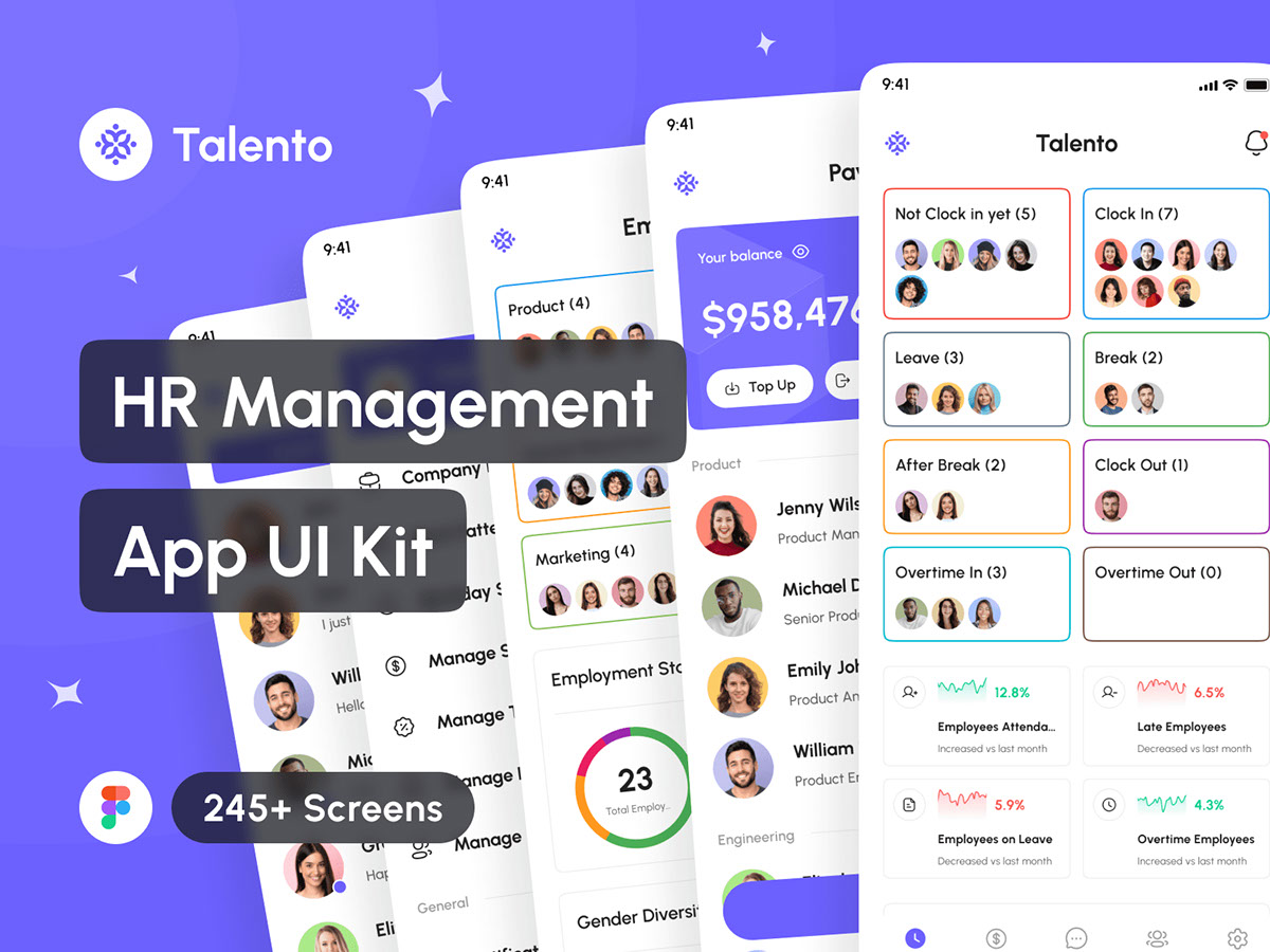 Talento - HR Management App UI Kit rendition image