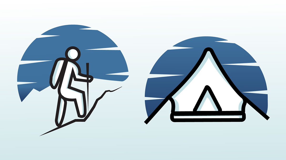 Hiking Icons Set rendition image