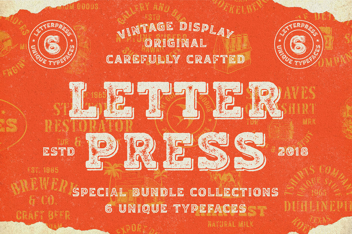 Letterpress Font Bundle Vol 1 rendition image
