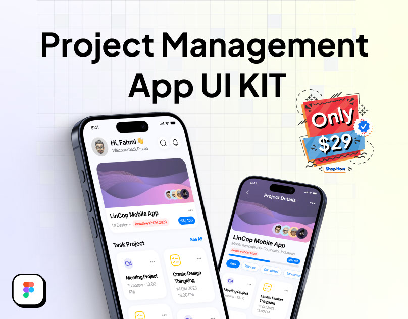 Proma - Project Management Premium App UI Kit rendition image