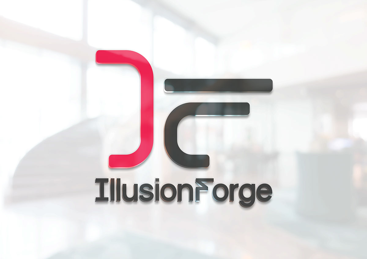 Reflective 3D Logo mockup rendition image