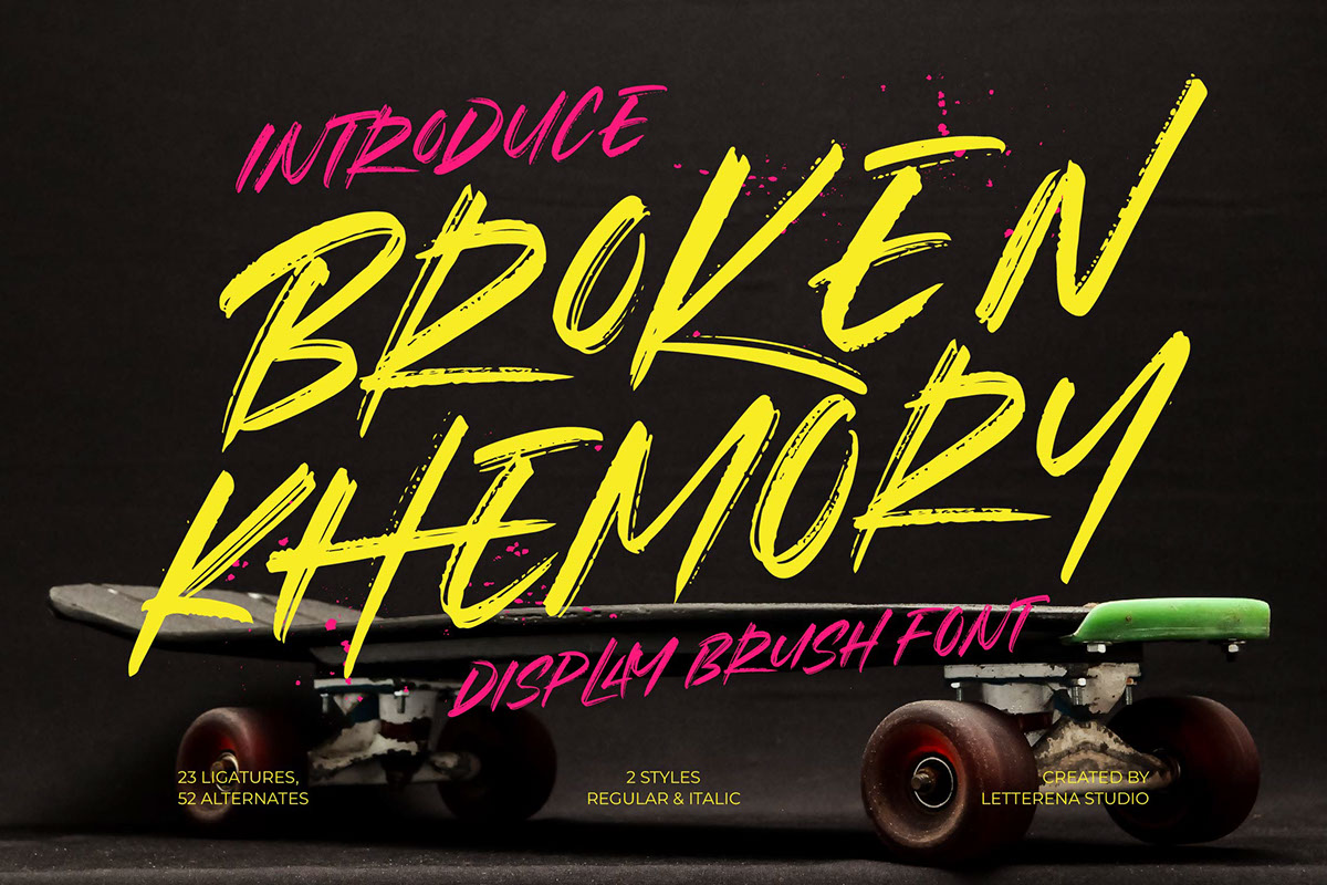 Broken Khemory - Display Brush Font on Behance :: Behance