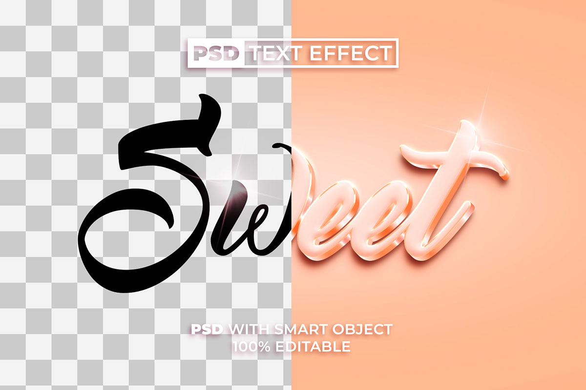 PSD Text Effect Sweet rendition image