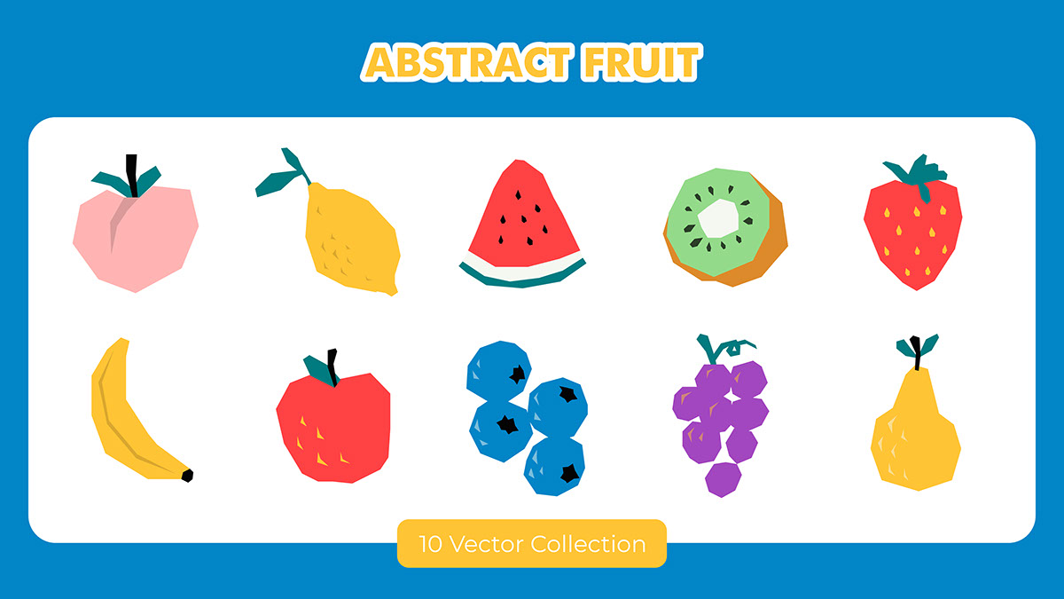 Abstract Fruit Vector Set rendition image