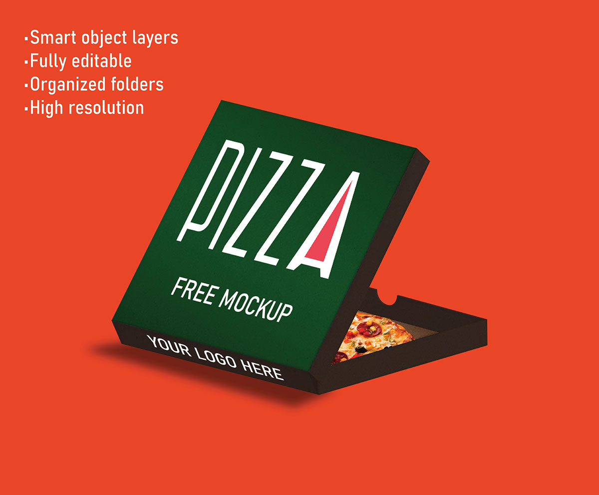 Pizza Box Mockup rendition image