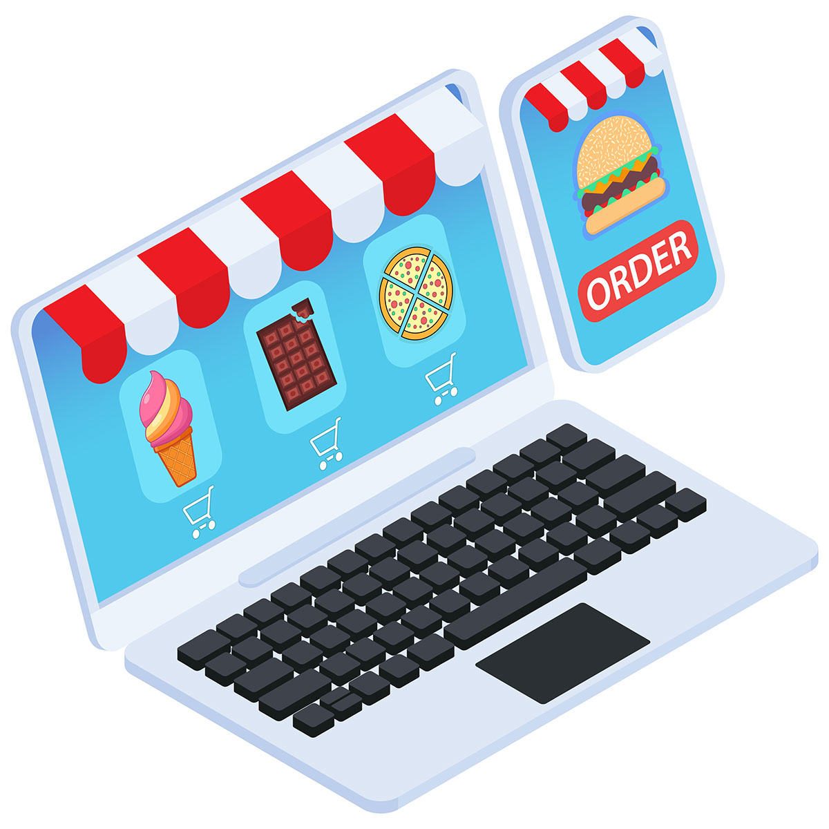 Online Food Ordering rendition image