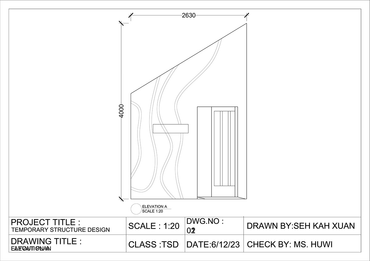 Temporary Installation Gallery Design Technical Drawing rendition image