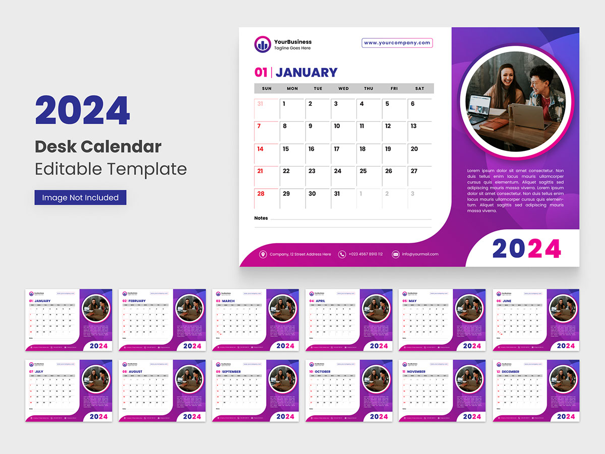 Desk Calendar 2024 rendition image