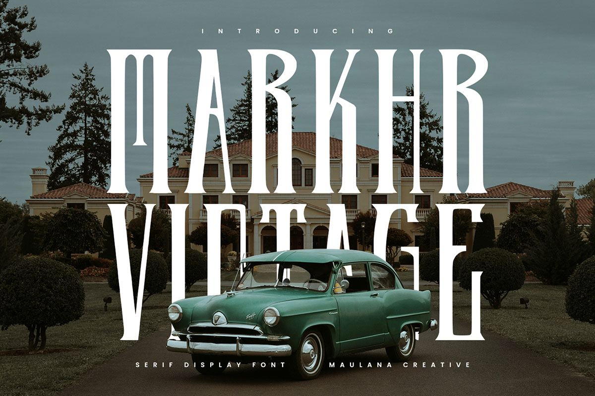 Markhr Serif Vintage Display Font rendition image