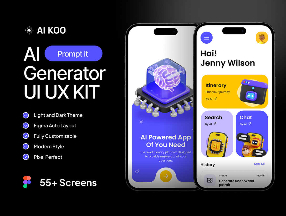AI Koo - AI Generator Figma UI UX KIT rendition image