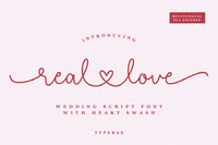 Real Love - Heart Swash Script Font